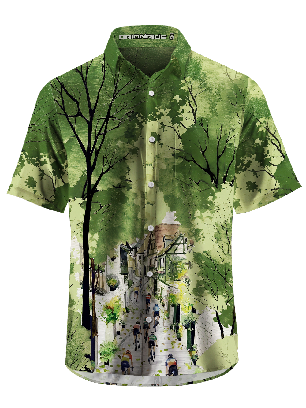 Orionride Green Trail Ride Zipper Pockets Ultra Lightweight Short Sleeves Gravel Shirt