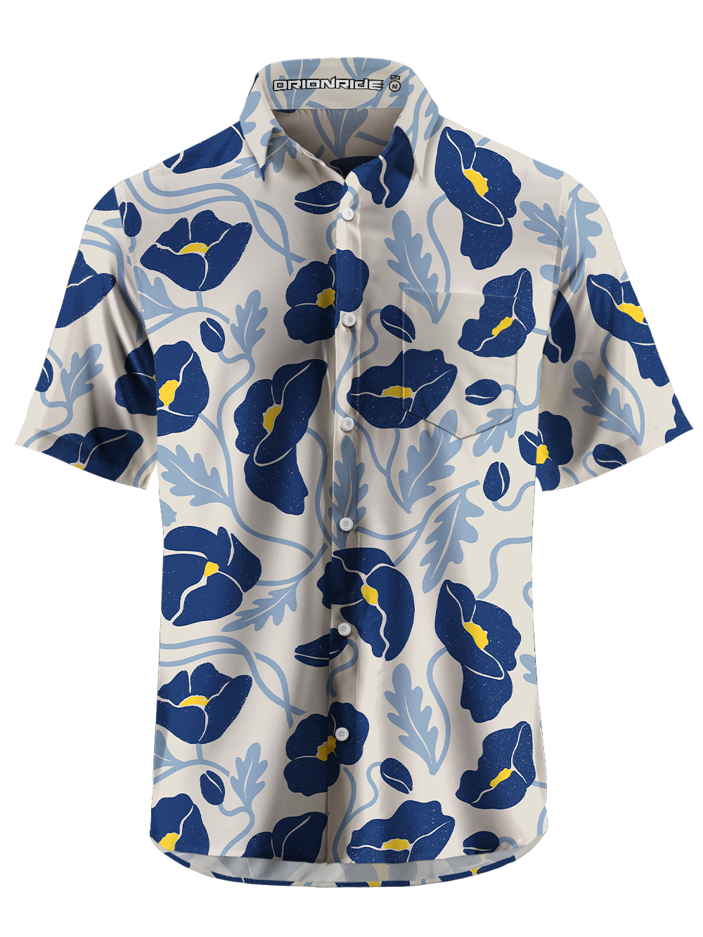 Orionride Blue Vine Quiet Zipper Pockets Ultra Lightweight Short Sleeves Gravel Shirt