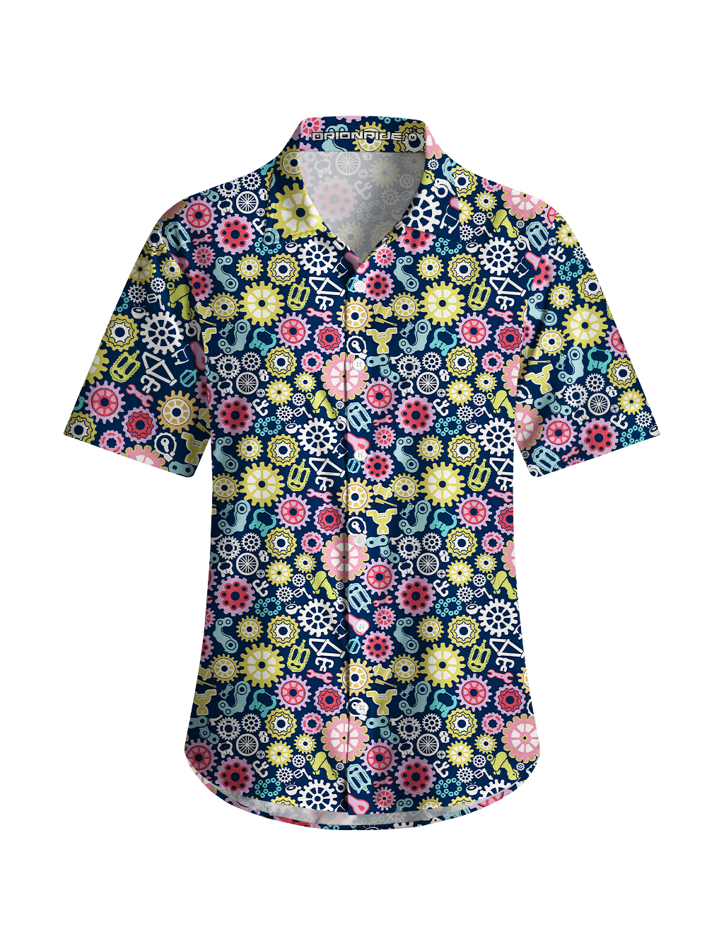 Orionride Colorful Gear Flower Zipper Pockets Ultra Lightweight Short Sleeves Women's Gravel Shirt