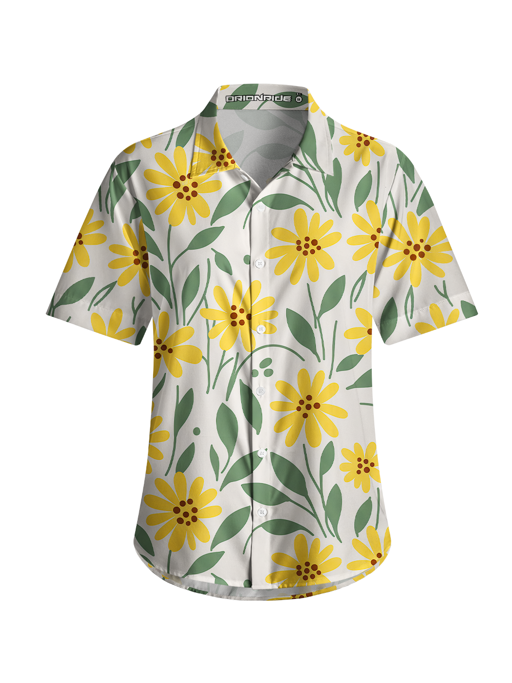 Orionride Bright Yellow Daisies Zipper Pockets Ultra Lightweight Short Sleeves Women's Gravel Shirt