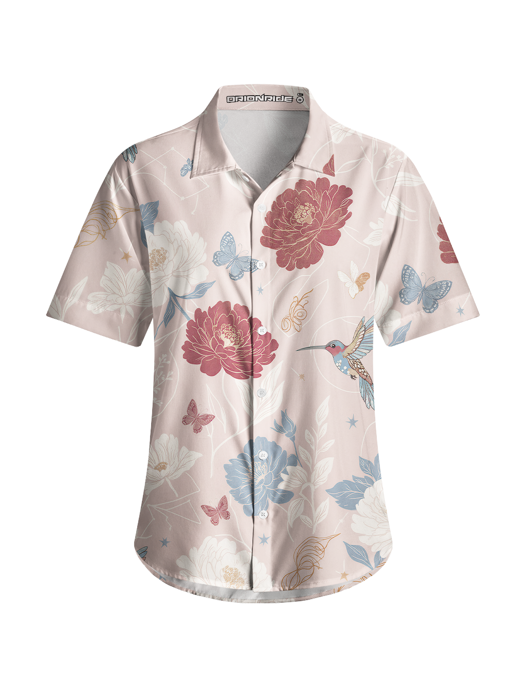 Orionride Dusty Rose Zipper Pockets Ultra Lightweight Short Sleeves Women's Gravel Shirt