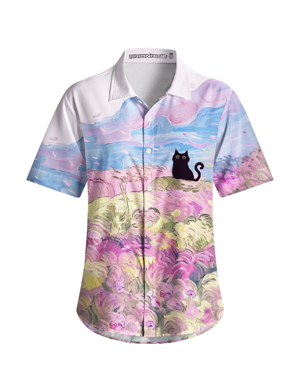 Orionride Dreamy Flower Field Zipper Pockets Ultra Lightweight Short Sleeves Women's Gravel Shirt