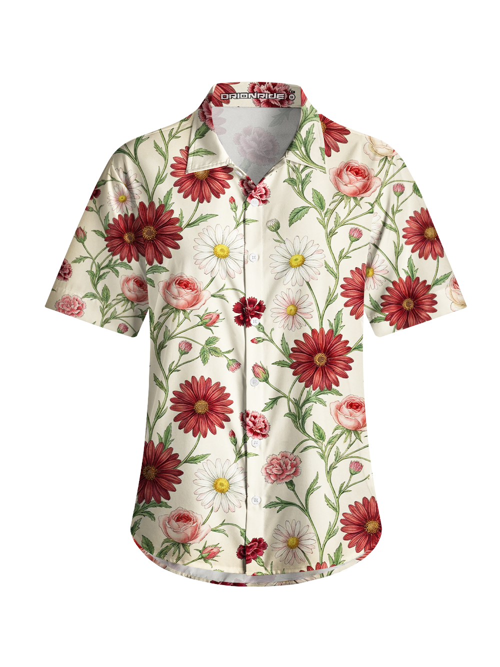 Orionride Delicate Rose Zipper Pockets Ultra Lightweight Short Sleeves Women's Gravel Shirt