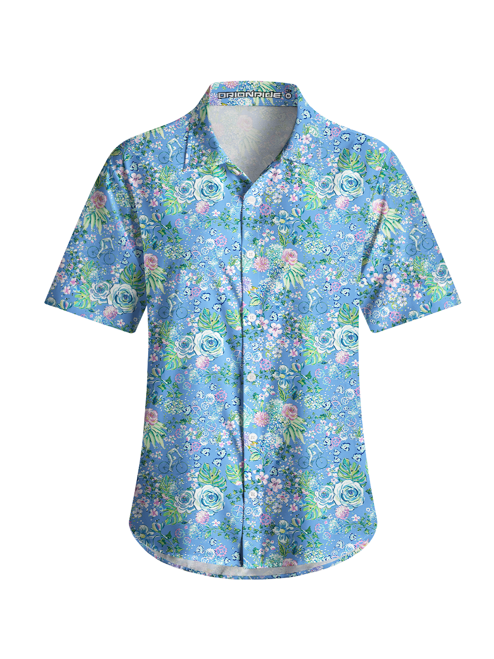 Orionride Whispering Roses Zipper Pockets Ultra Lightweight Short Sleeves Women's Gravel Shirt