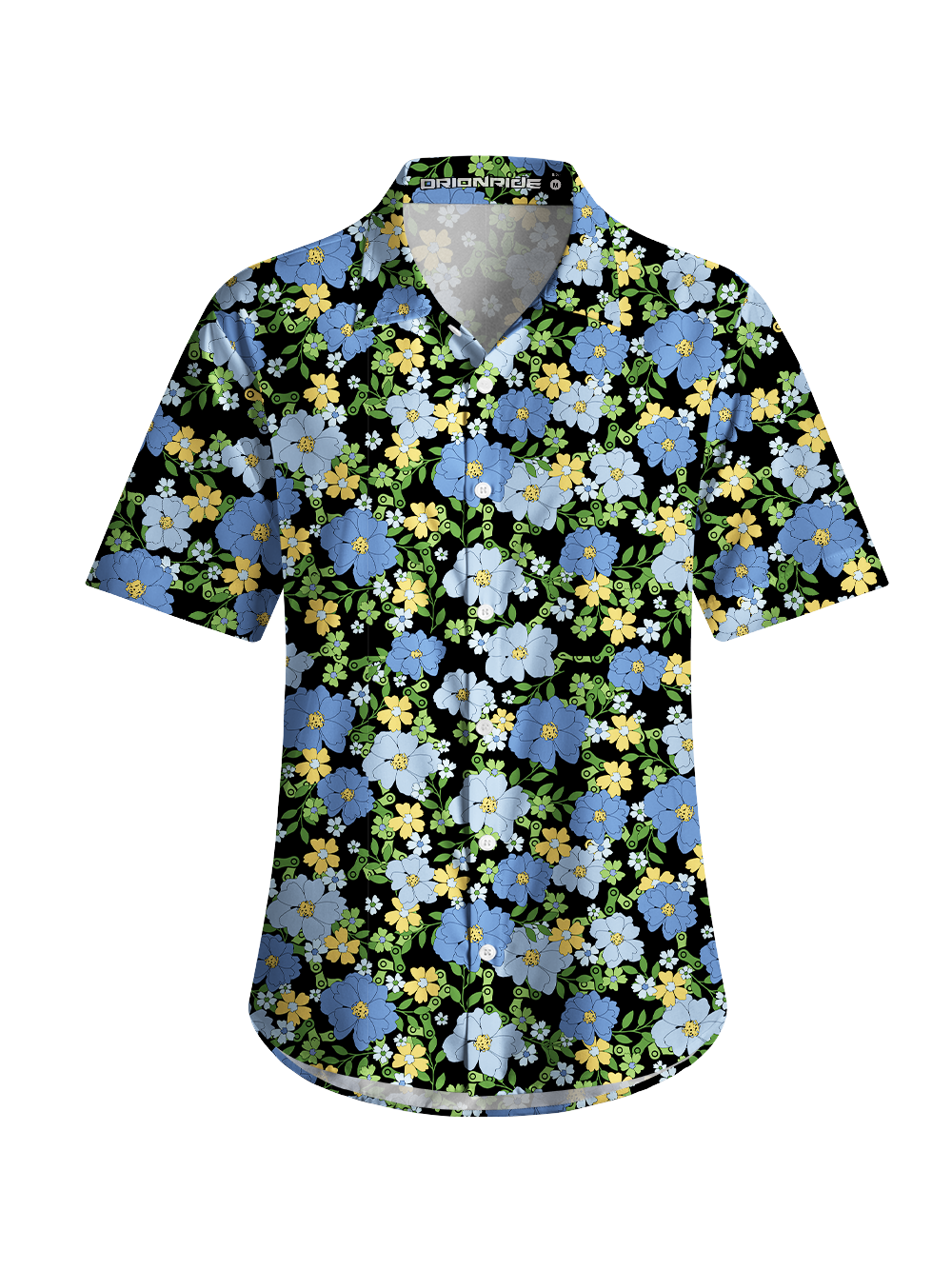 Orionride Tropical Floral Zipper Pockets Ultra Lightweight Short Sleeves Women's Gravel Shirt