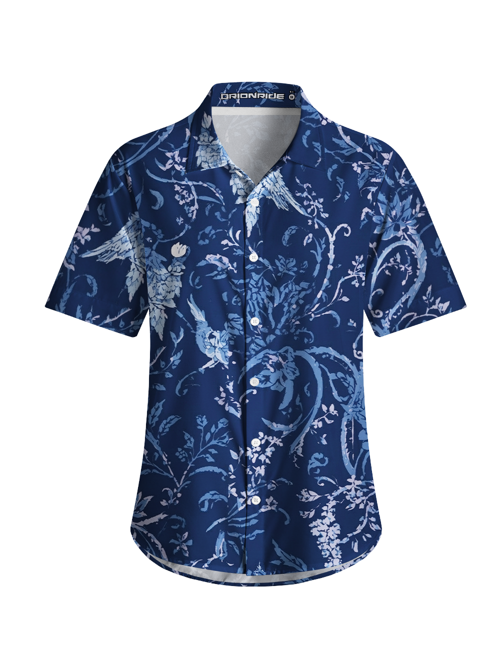 Orionride Deep Blue Forest Zipper Pockets Ultra Lightweight Short Sleeves Women's Gravel Shirt