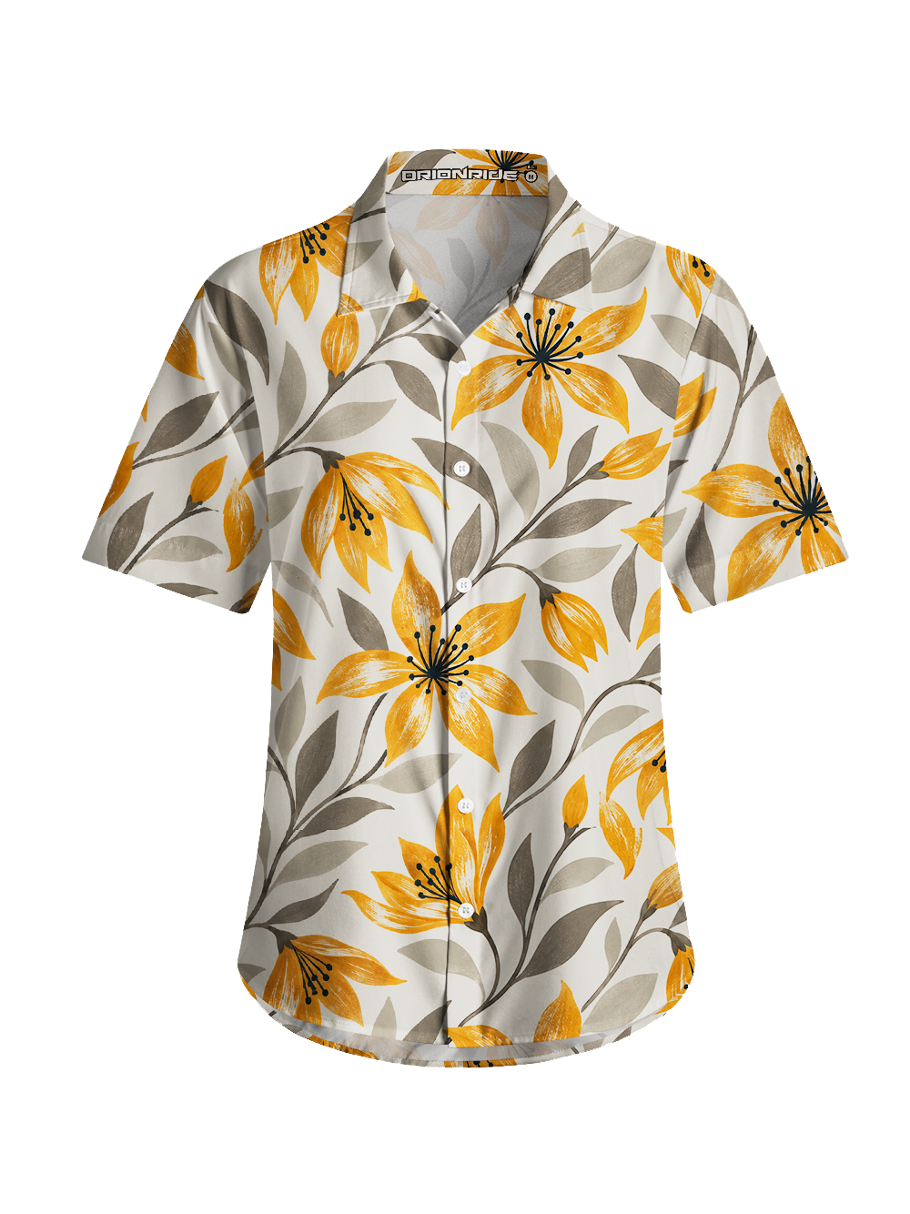 Orionride Autumn Blooms Zipper Pockets Ultra Lightweight Short Sleeves Women's Gravel Shirt