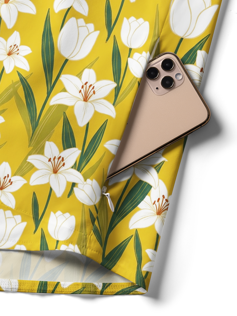 Orionride Yellow Lily Zipper Pockets Ultra Lightweight Short Sleeves Women's Gravel Shirt