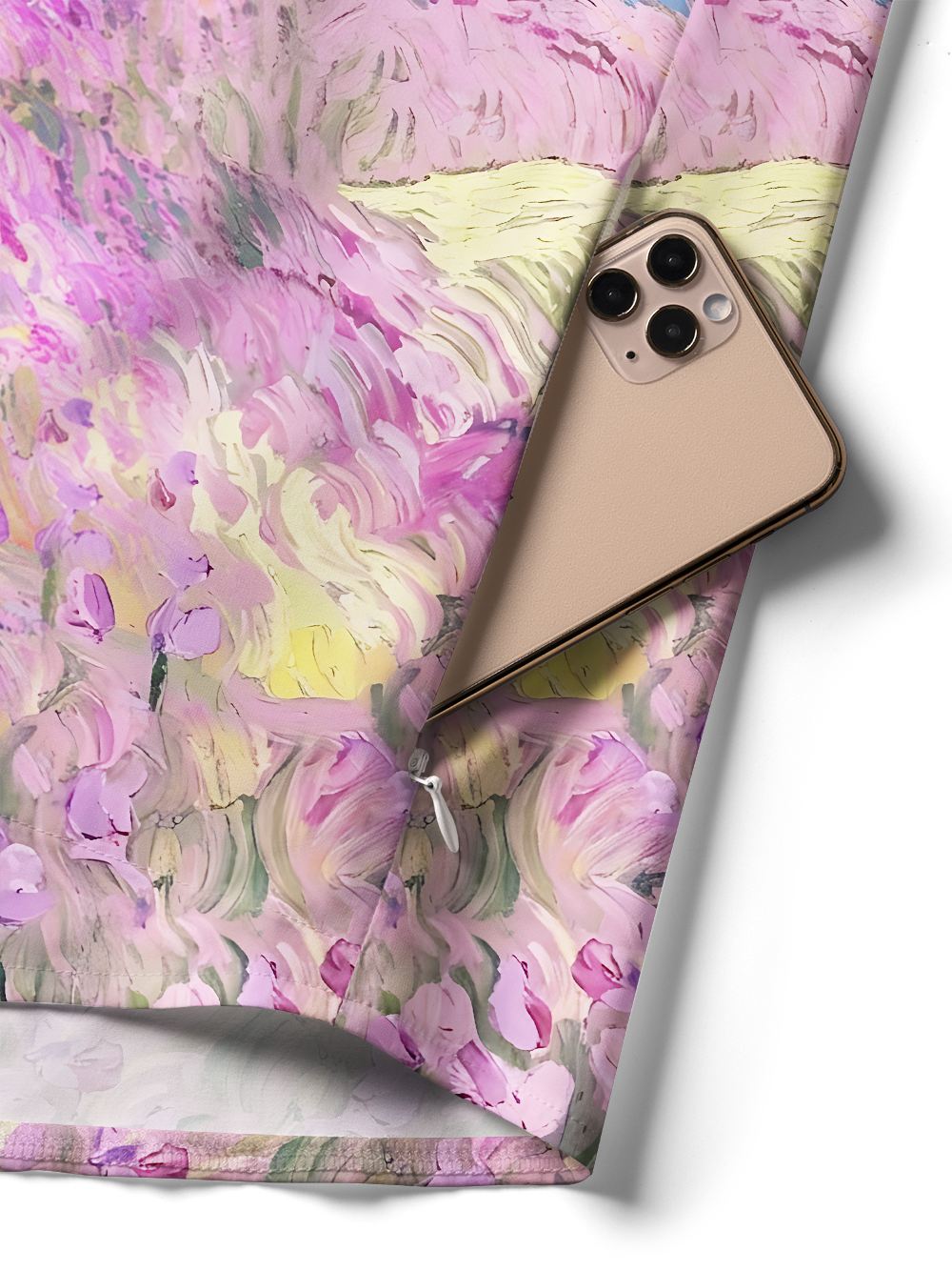 Orionride Dreamy Flower Field Zipper Pockets Ultra Lightweight Short Sleeves Women's Gravel Shirt