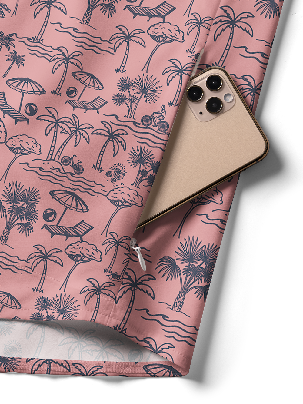 Orionride Beach Coconut Trees Zipper Pockets Ultra Lightweight Short Sleeves Women's Gravel Shirt