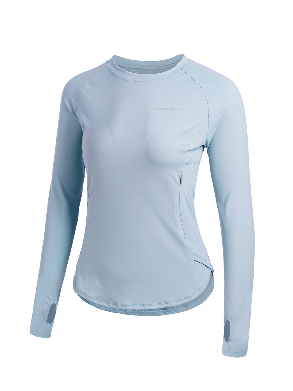Orionride Women's Zipper Pockets Thumb Holes Long Sleeve Cycling Shirt Red