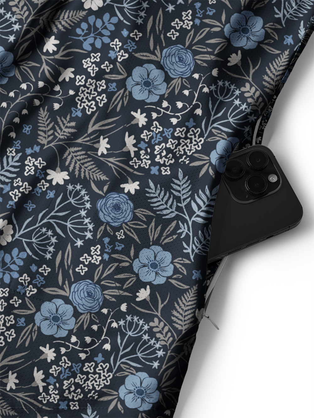 Orionride Midnight Florals Men's Stretchy Breathable Long Sleeve Gravel Shirt