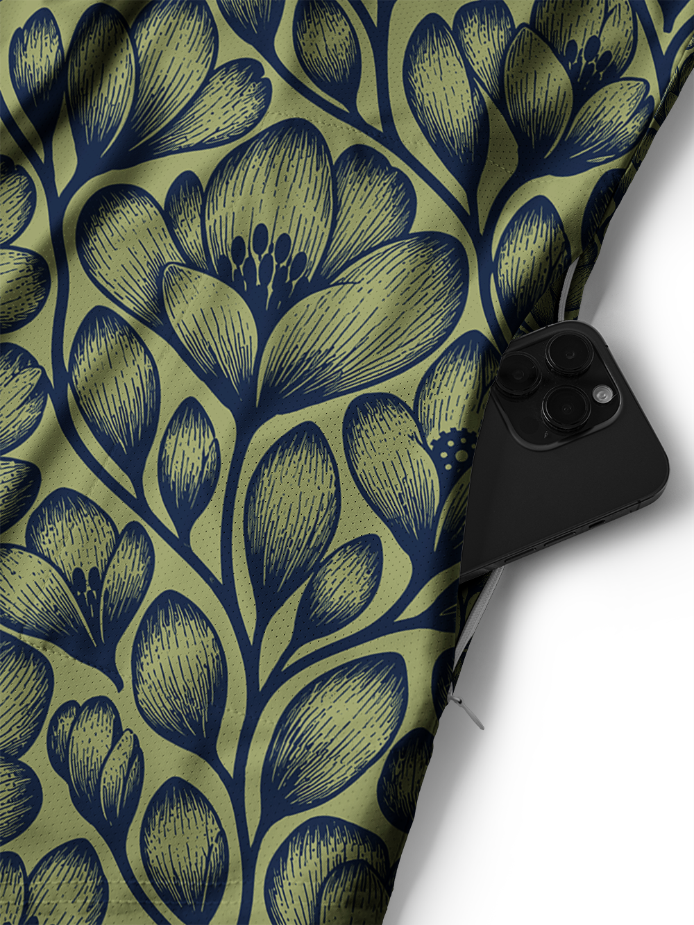 Orionride Flowers Line Men's Stretchy Breathable Long Sleeve Gravel Shirt
