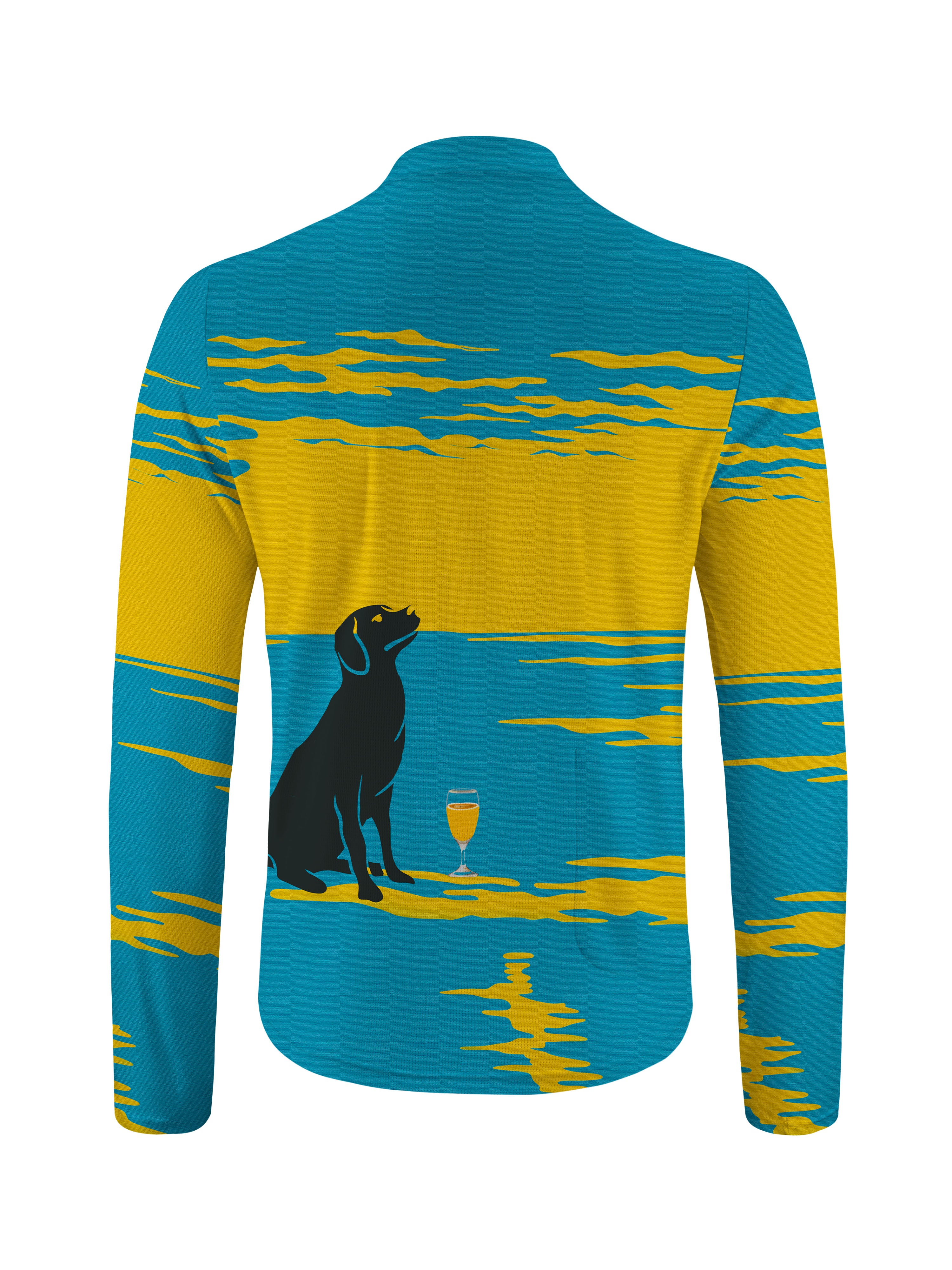 Orionride Labrador On The Beach Long Sleeve Half Zipper Mountain Bike Jersey