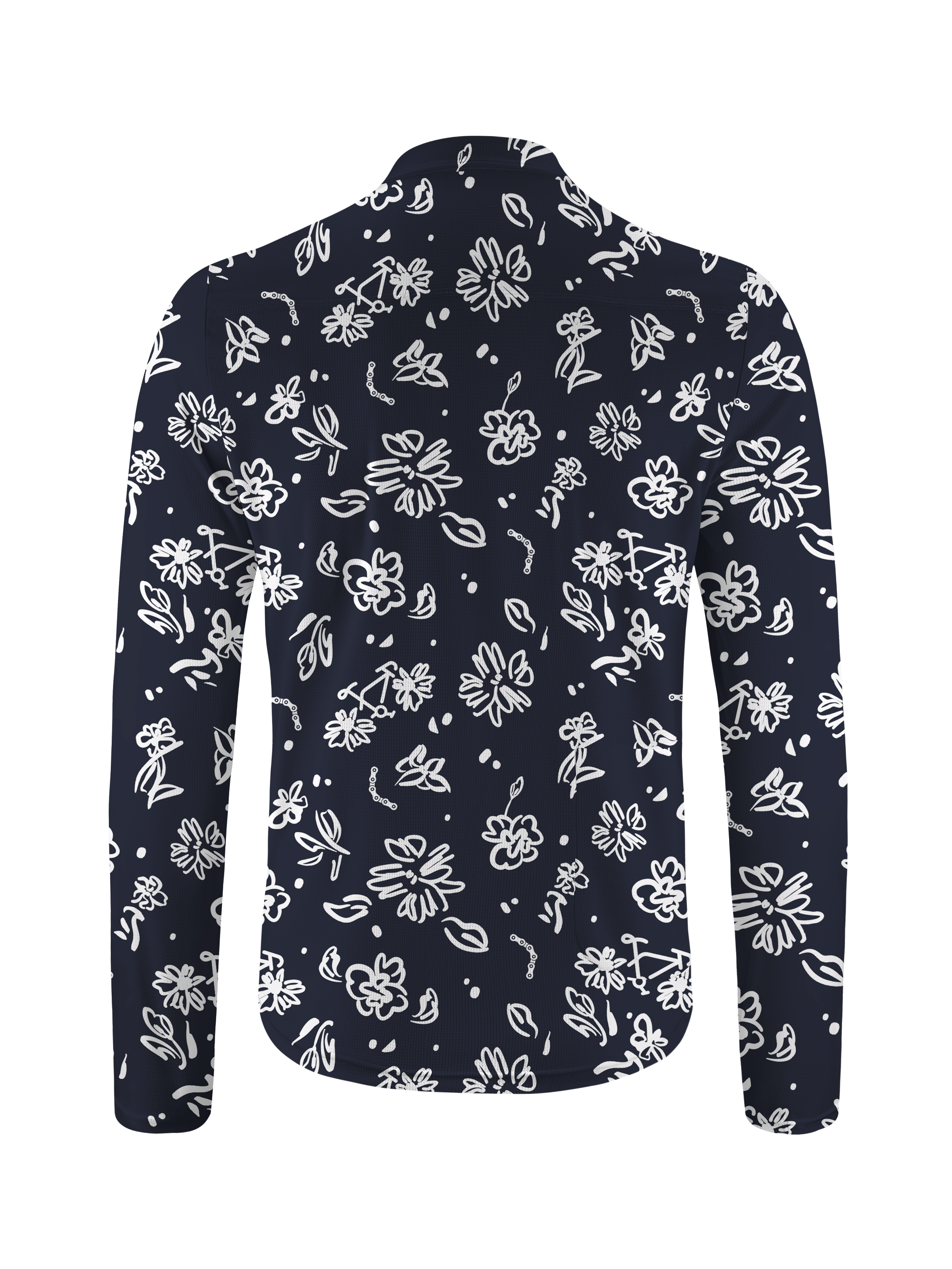 Orionride Line Flower Bicycle Long Sleeve Half Zipper Mountain Bike Jersey