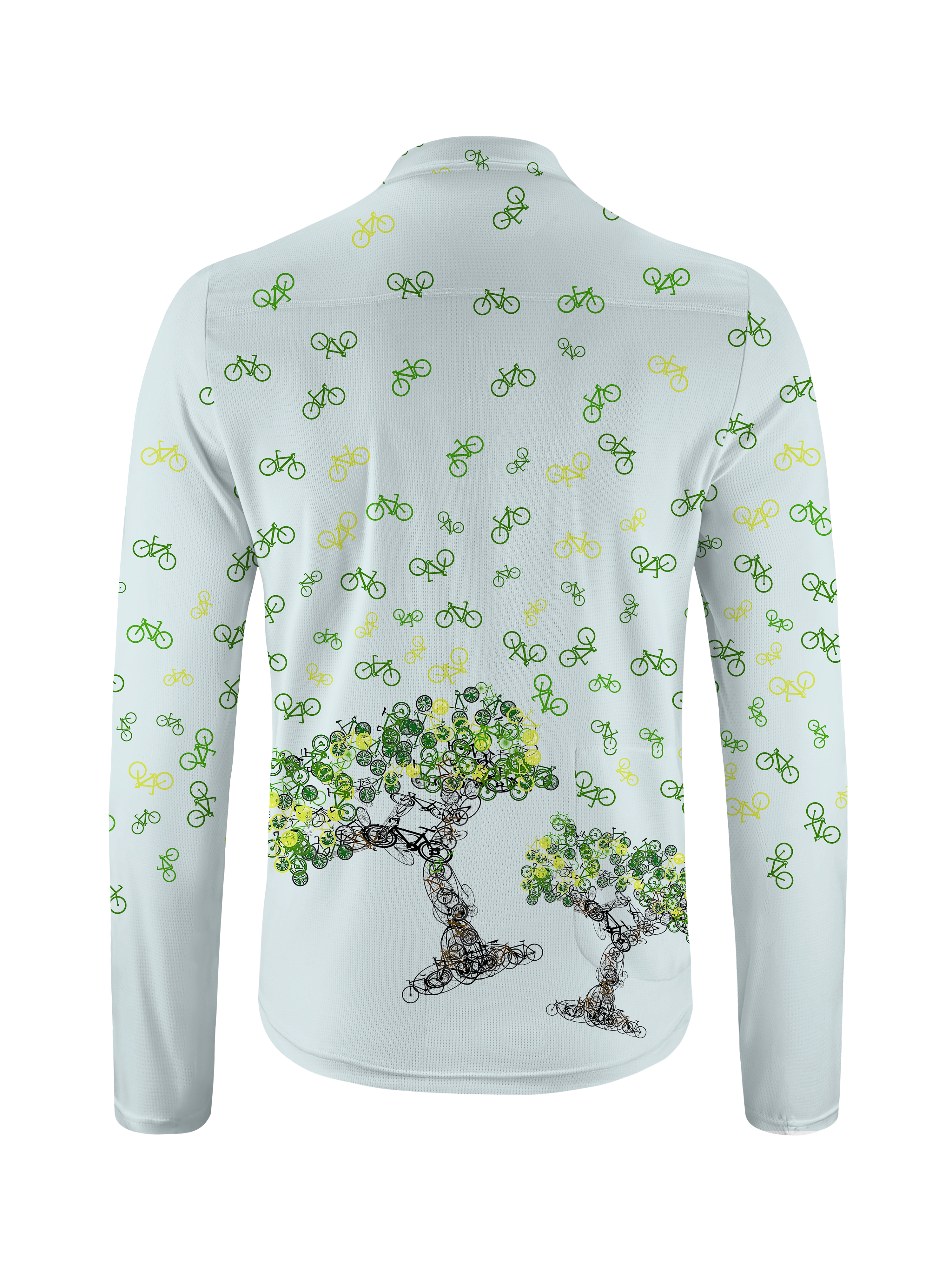 Orionride Bicycle Tree Art Long Sleeve Half Zipper Mountain Bike Jersey