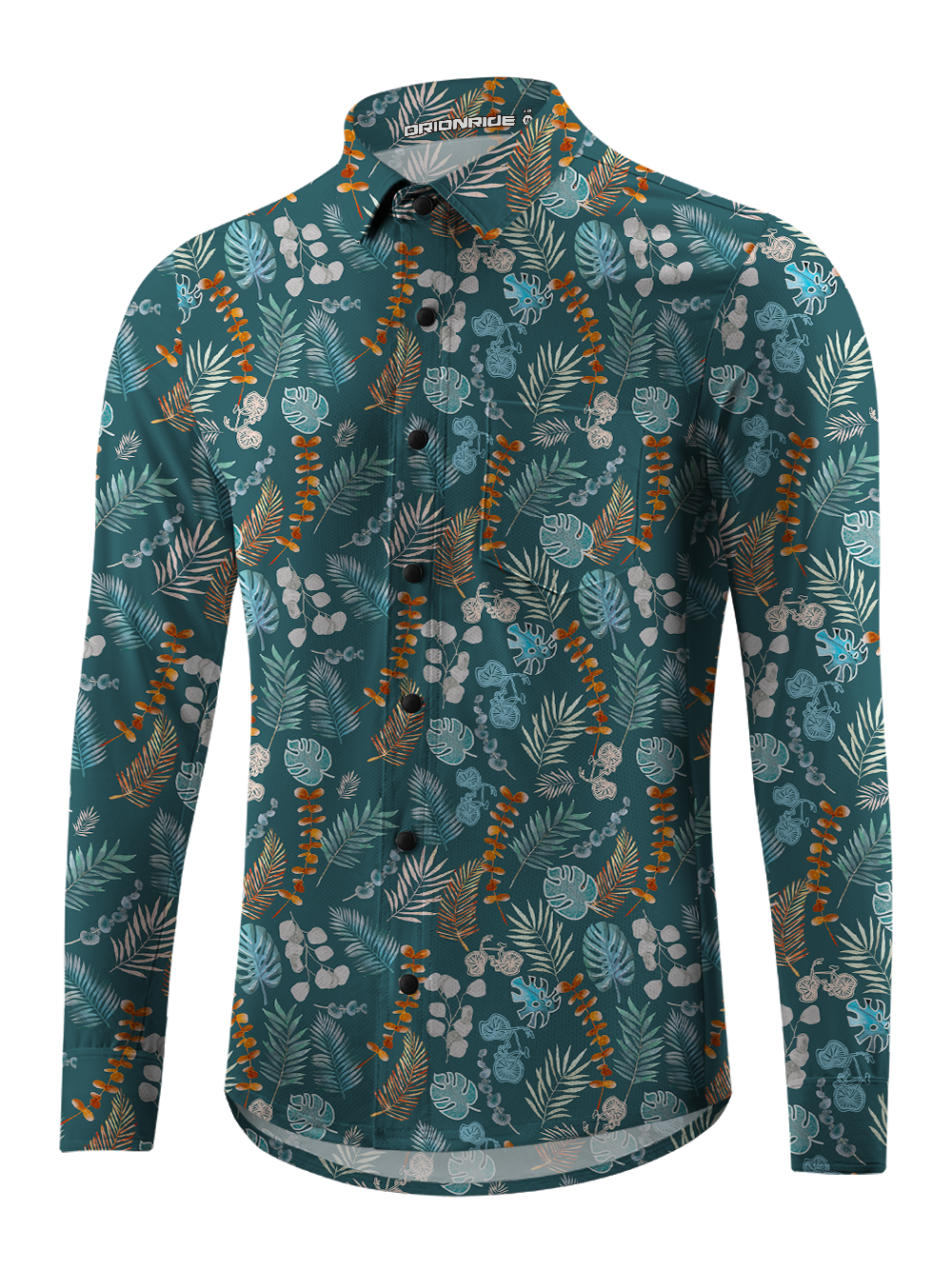 Orionride Hawaiian Monstera Men's Stretchy Breathable Long Sleeve Gravel Shirt