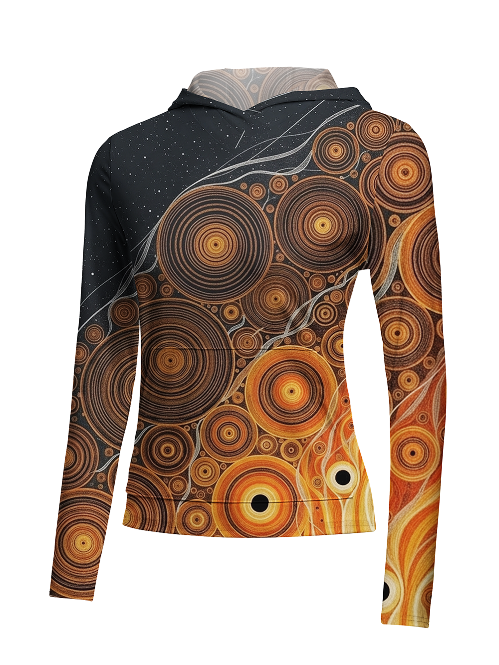 Orionride Concentric Rings Women's Long Sleeve Cycling Hoodie Shirt