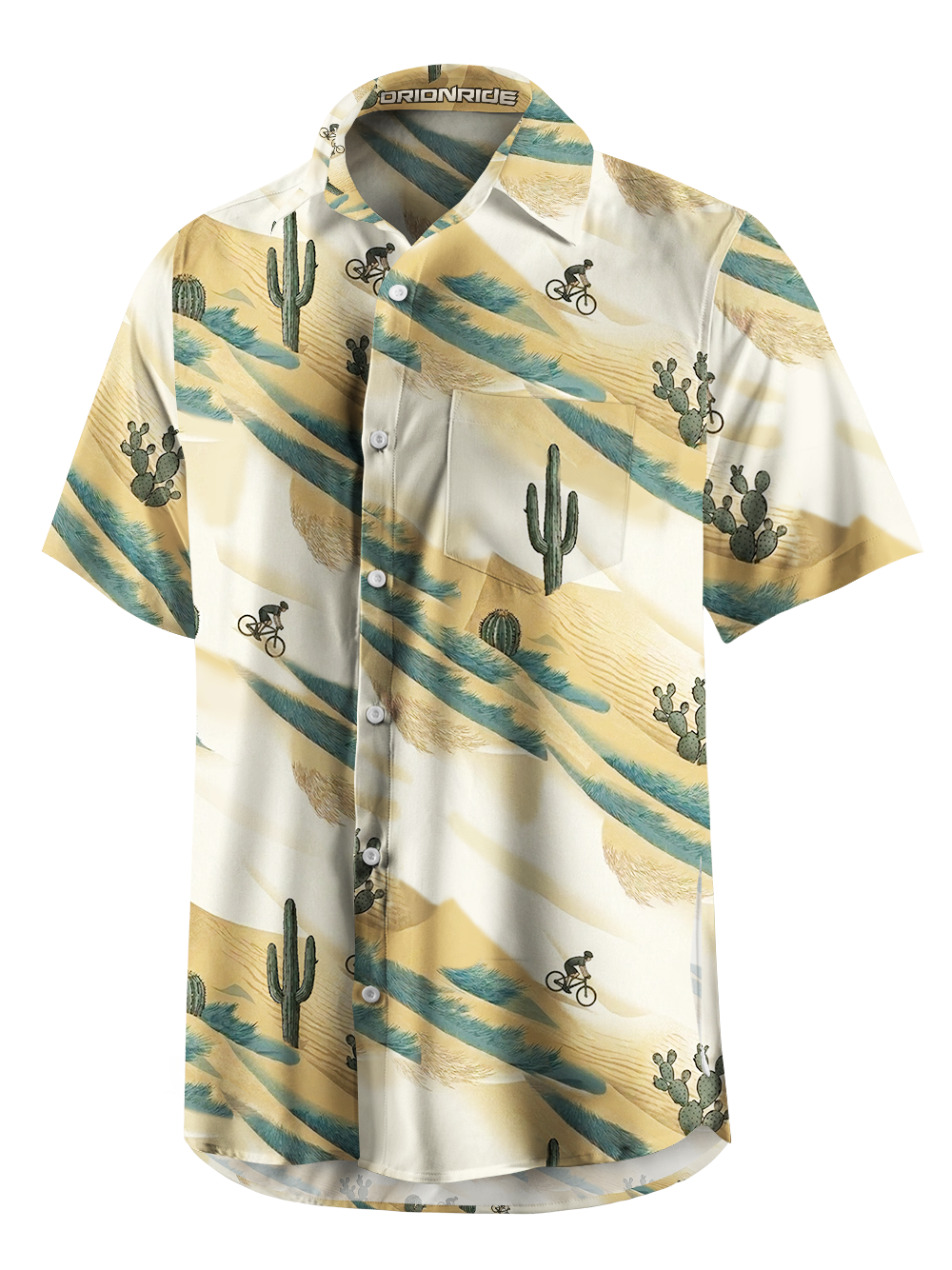Orionride Passionate Desert Zipper Pockets Ultra Lightweight Short Sleeves Gravel Shirt