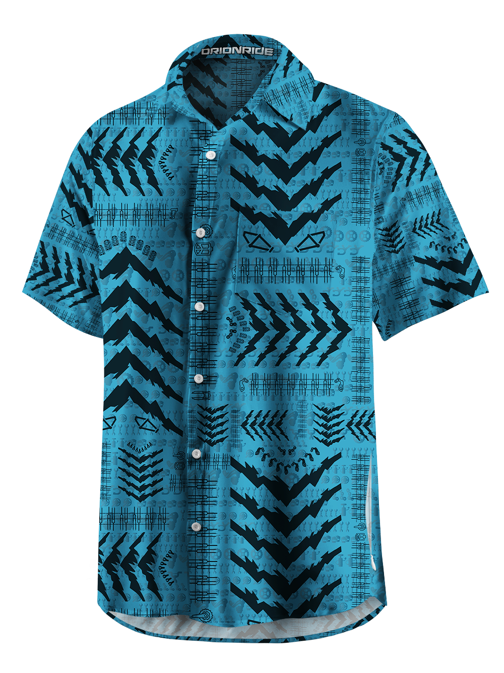 Orionride Jagged Mountain Peaks Zipper Pockets Ultra Lightweight Short Sleeves Gravel Shirt