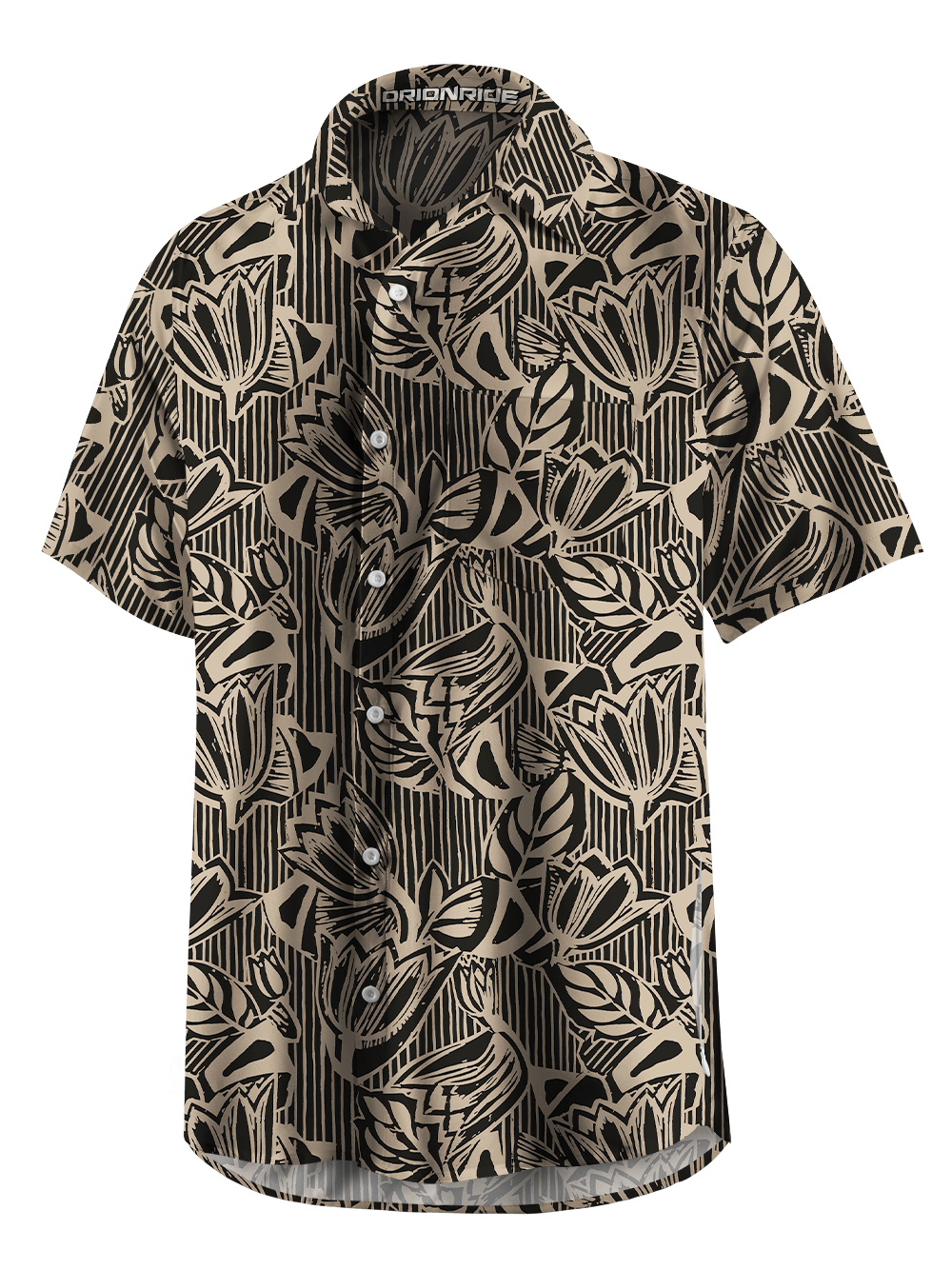 Orionride Line Carved Tulip Zipper Pockets Ultra Lightweight Short Sleeves Gravel Shirt