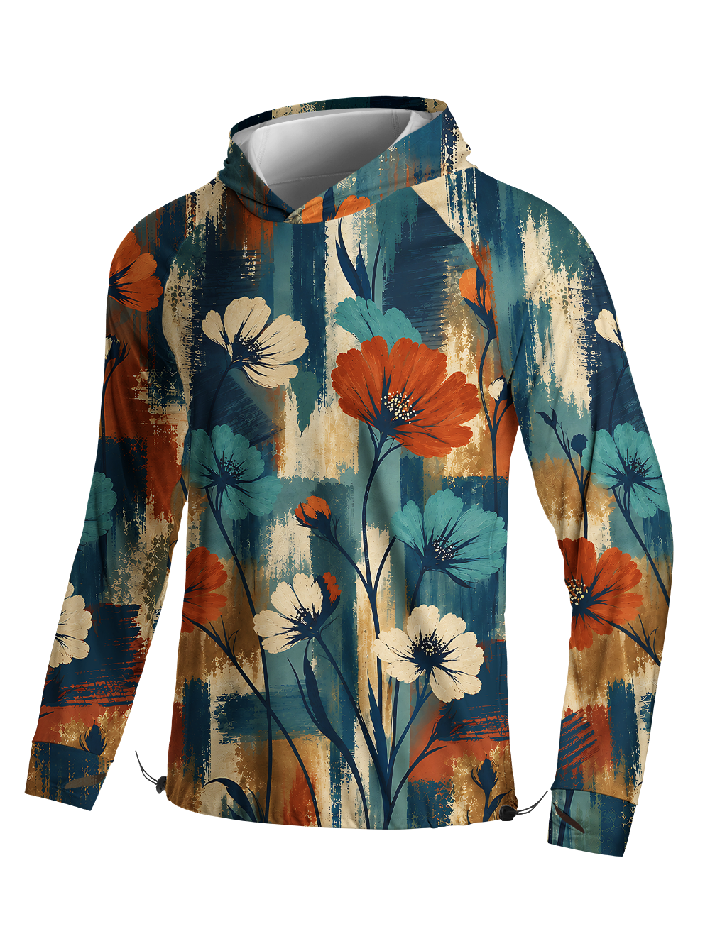 Orionride Brushstroke Garden Long Sleeve Cycling Hoodie Shirt