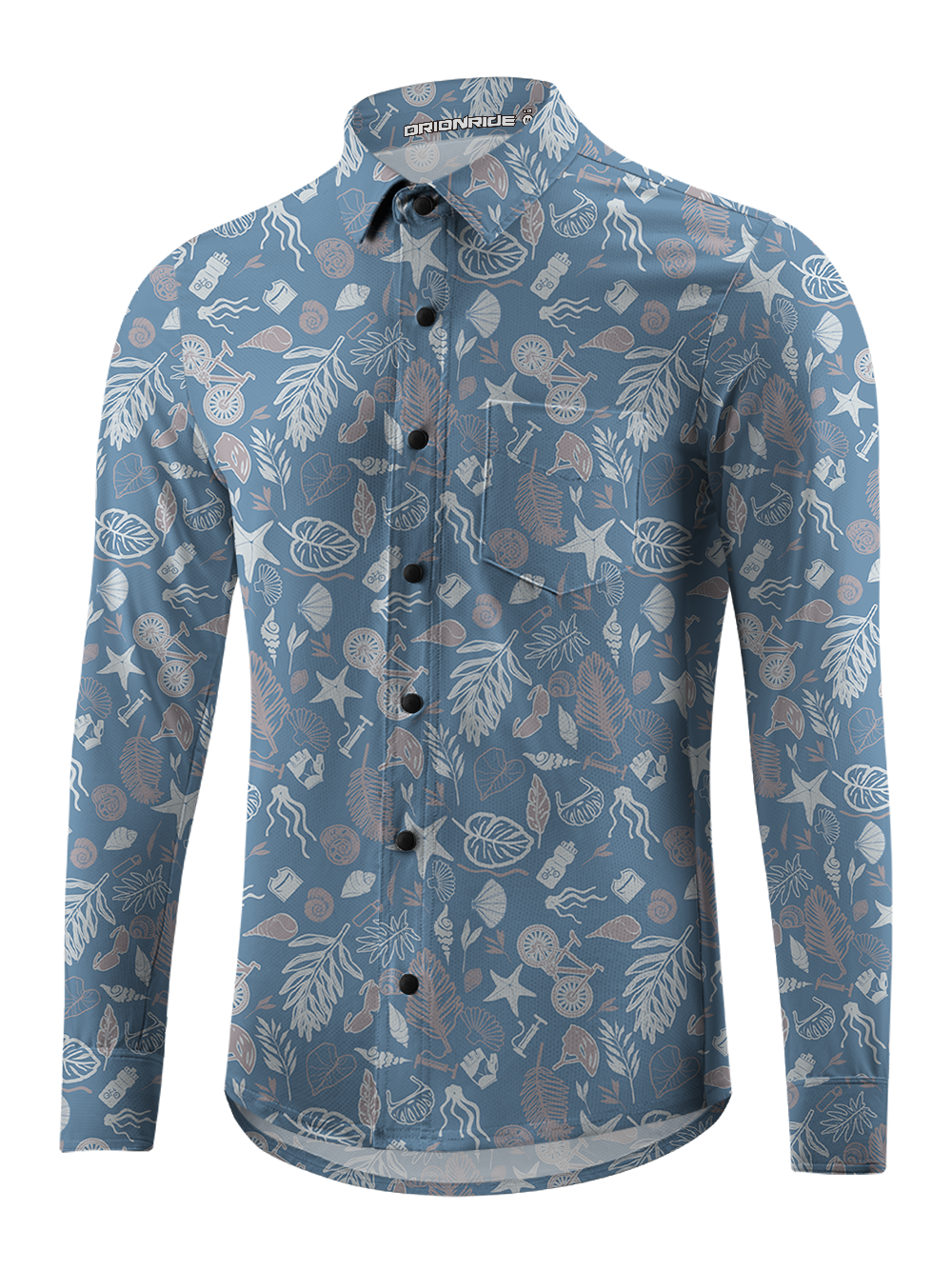 Orionride Underwater World Men's Stretchy Breathable Long Sleeve Gravel Shirt