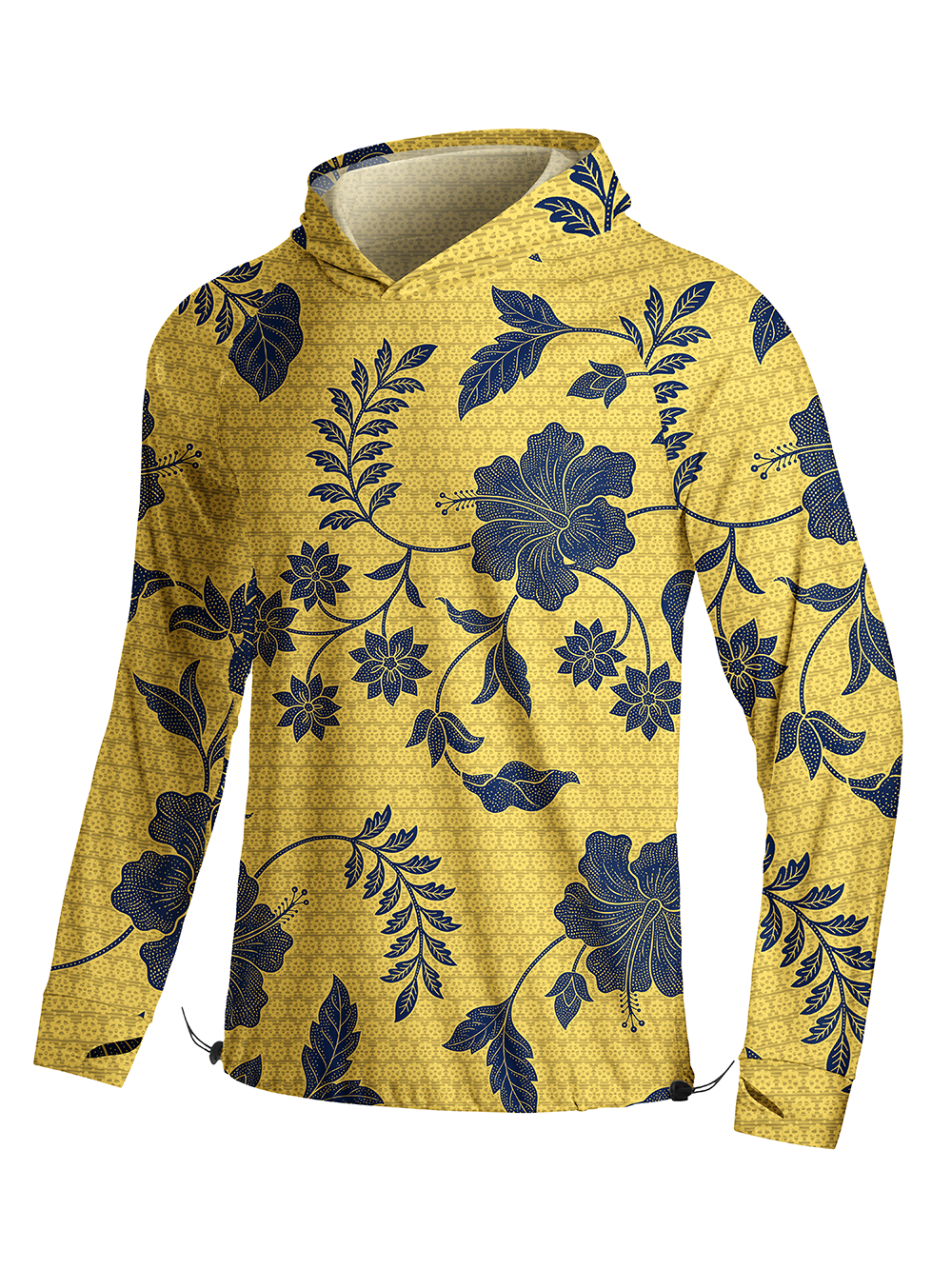 Orionride Large Hibiscus Flowers Long Sleeve Cycling Hoodie Shirt