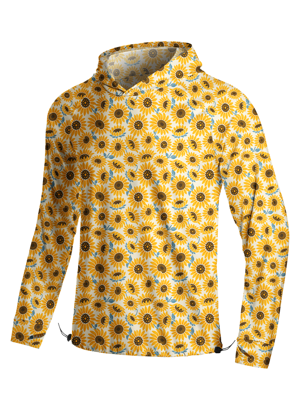 Orionride Sunflower Field Long Sleeve Cycling Hoodie Shirt