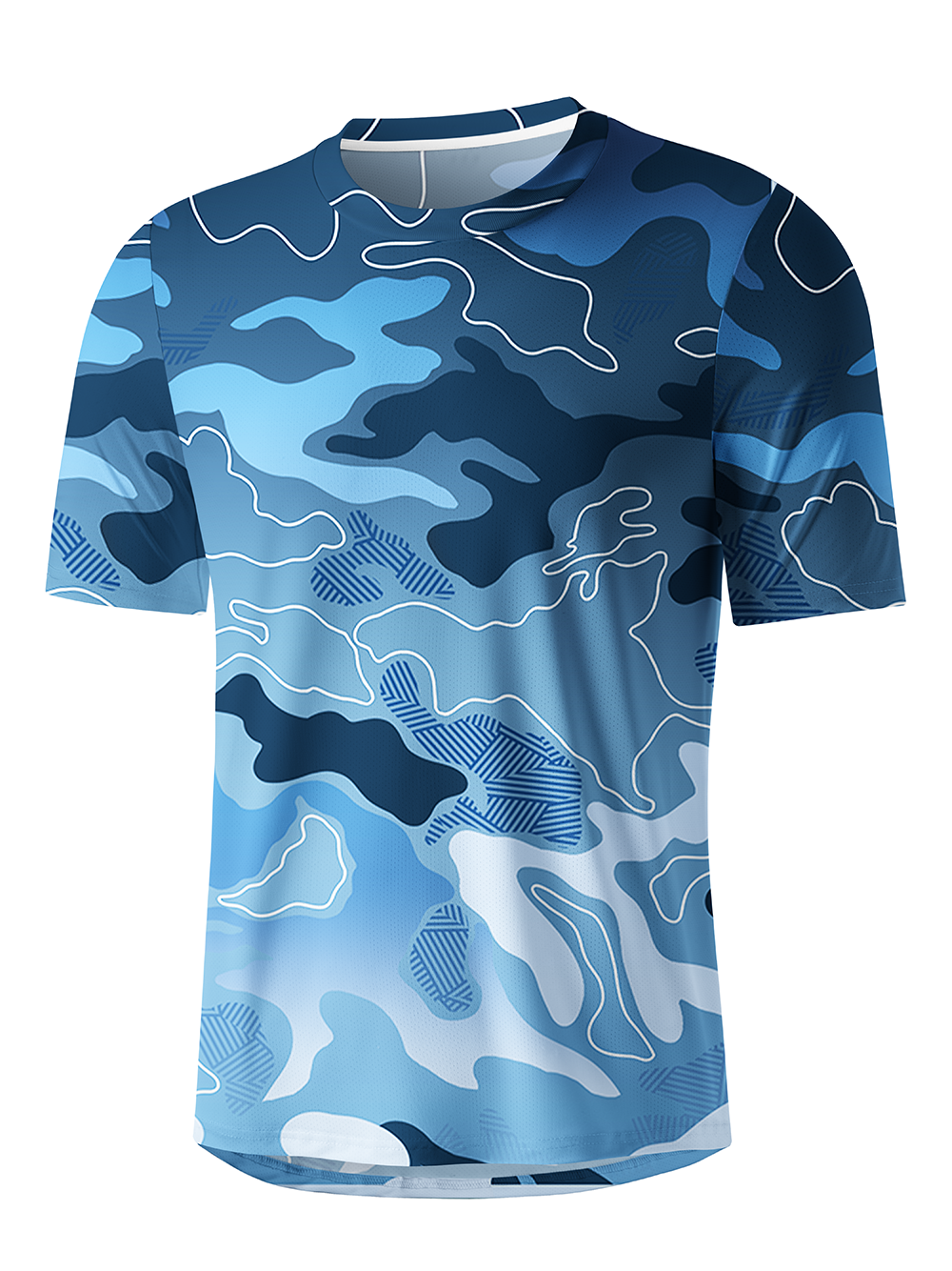 Orionride Gradient Ripple Men's Breathable Short Sleeve Technical Tee