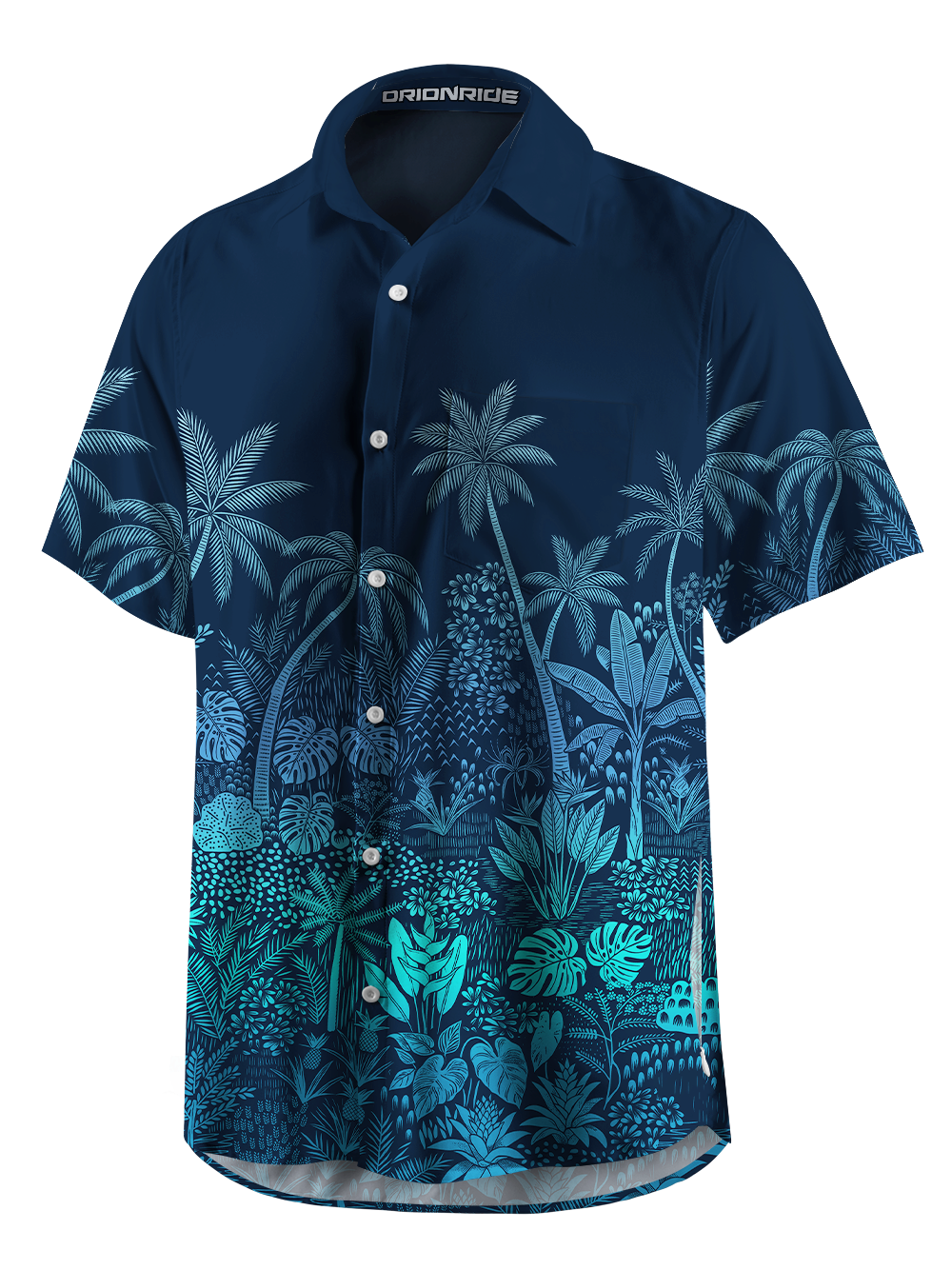 Orionride Passionate Coconut Tree Zipper Pockets Ultra Lightweight Short Sleeves Gravel Shirt
