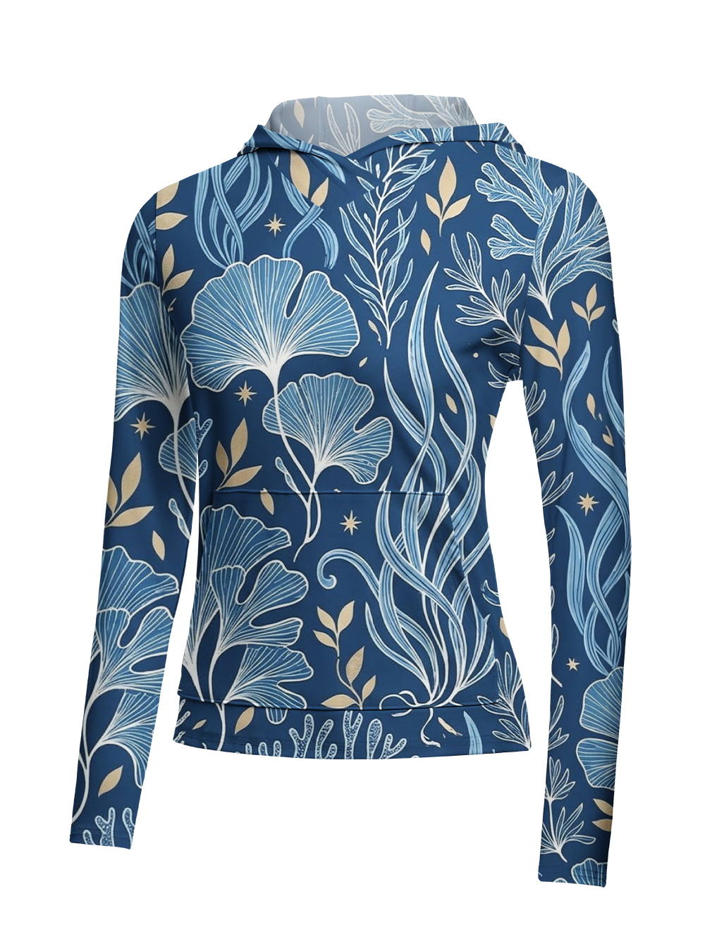 Orionride Midnight Botanica Women's Long Sleeve Cycling Hoodie Shirt