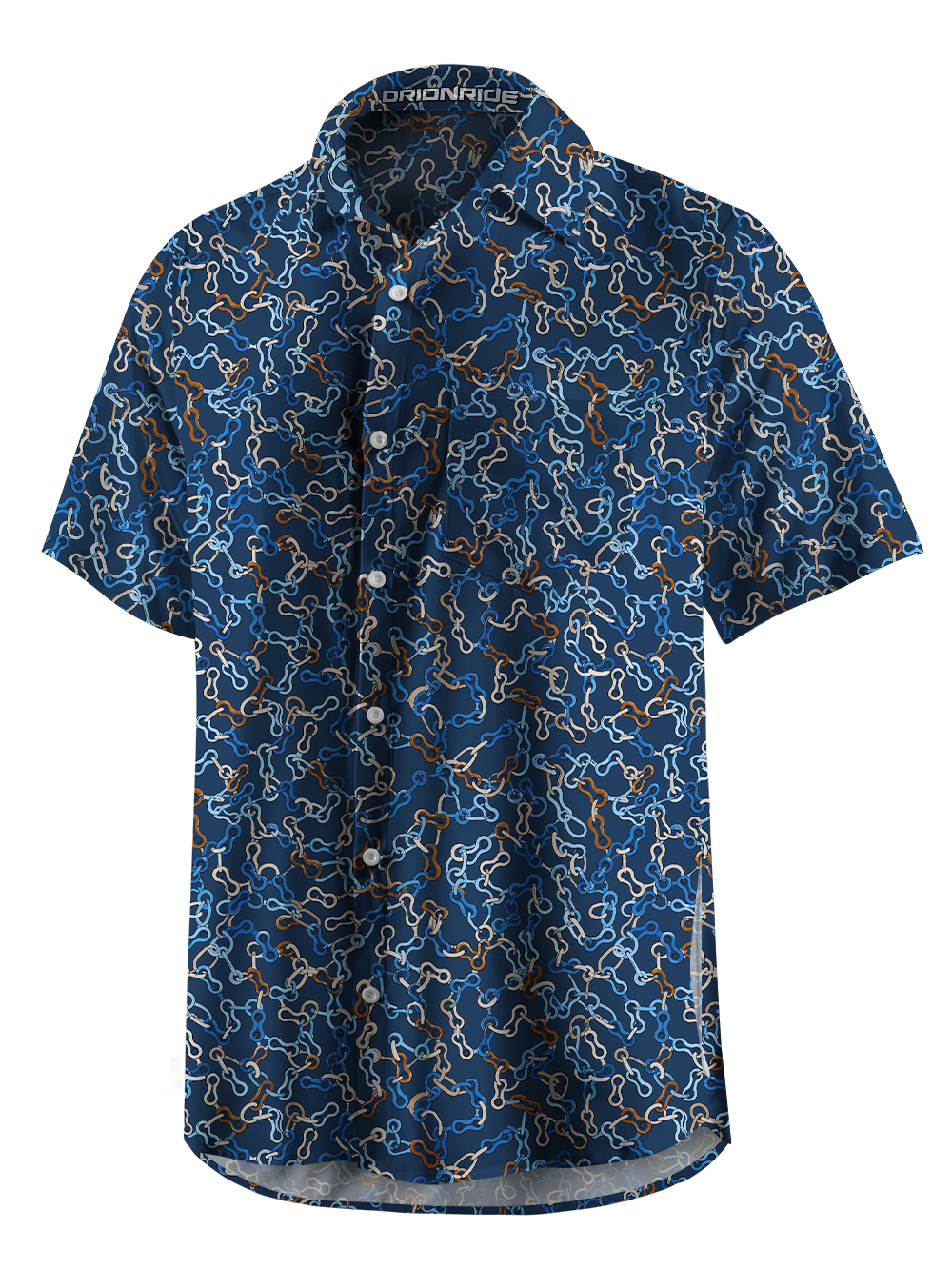 Orionride Nautical Links Zipper Pockets Ultra Lightweight Short Sleeves Gravel Shirt
