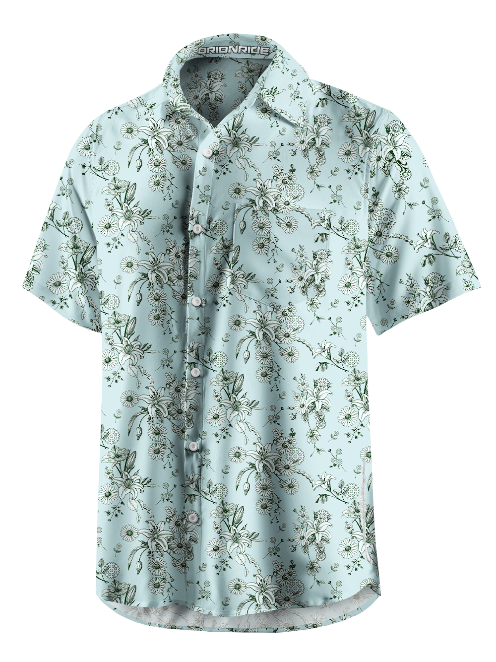 Orionride Blooming Lilies Zipper Pockets Ultra Lightweight Short Sleeves Gravel Shirt