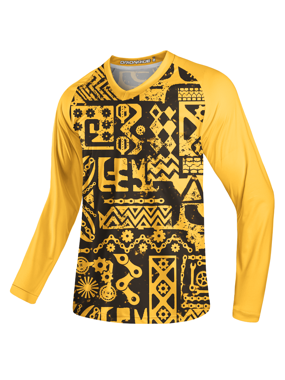 Orionride Yellow Parts Long Sleeve Downhill Jersey