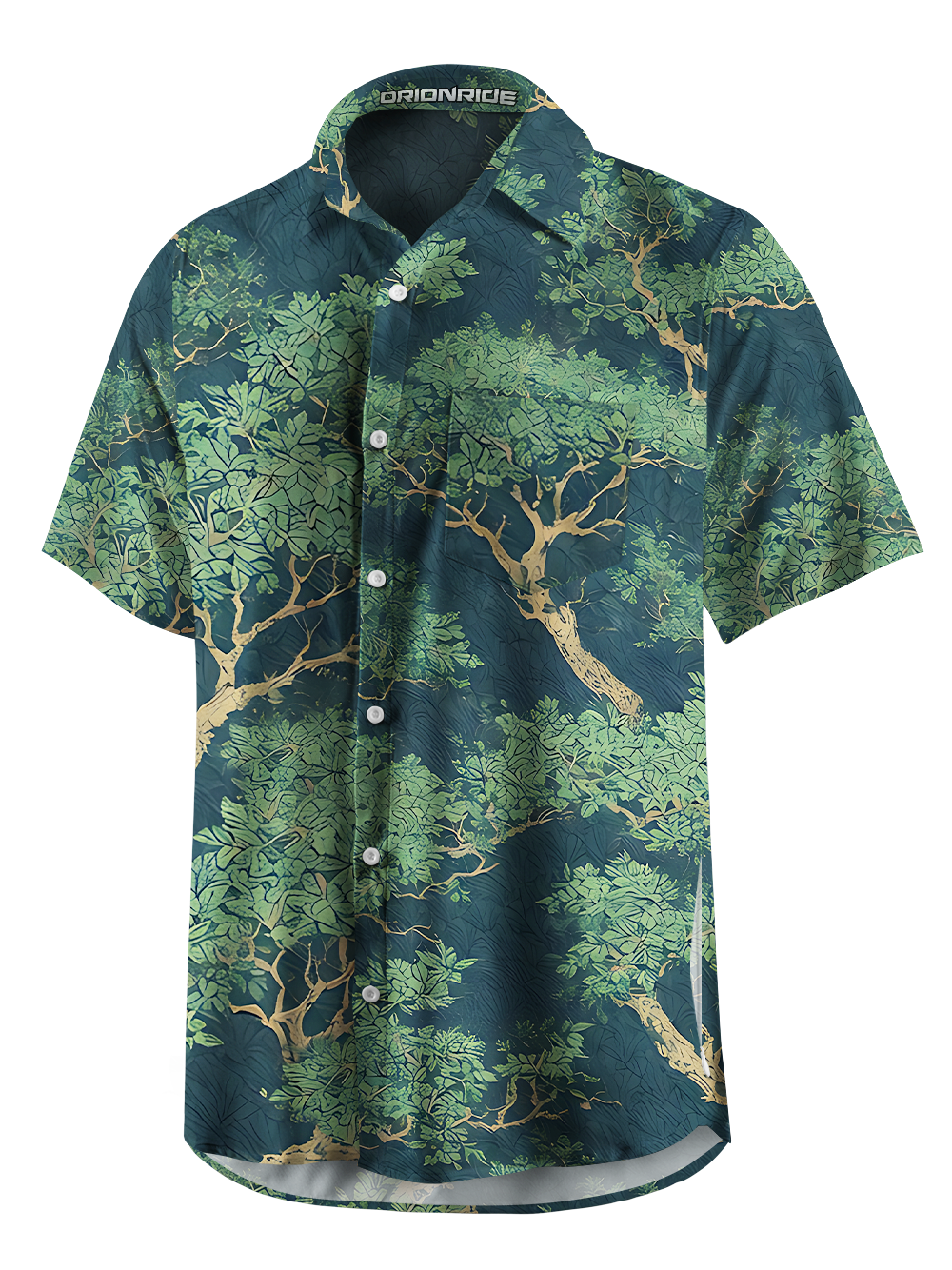Orionride Lush And Leafy Zipper Pockets Ultra Lightweight Short Sleeves Gravel Shirt