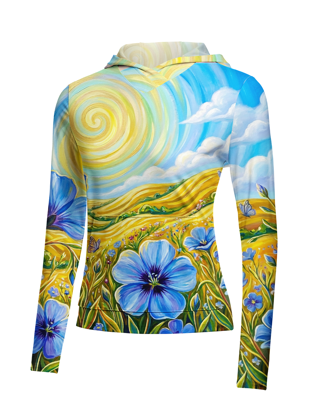 Orionride Vortex Sun Women's Long Sleeve Cycling Hoodie Shirt