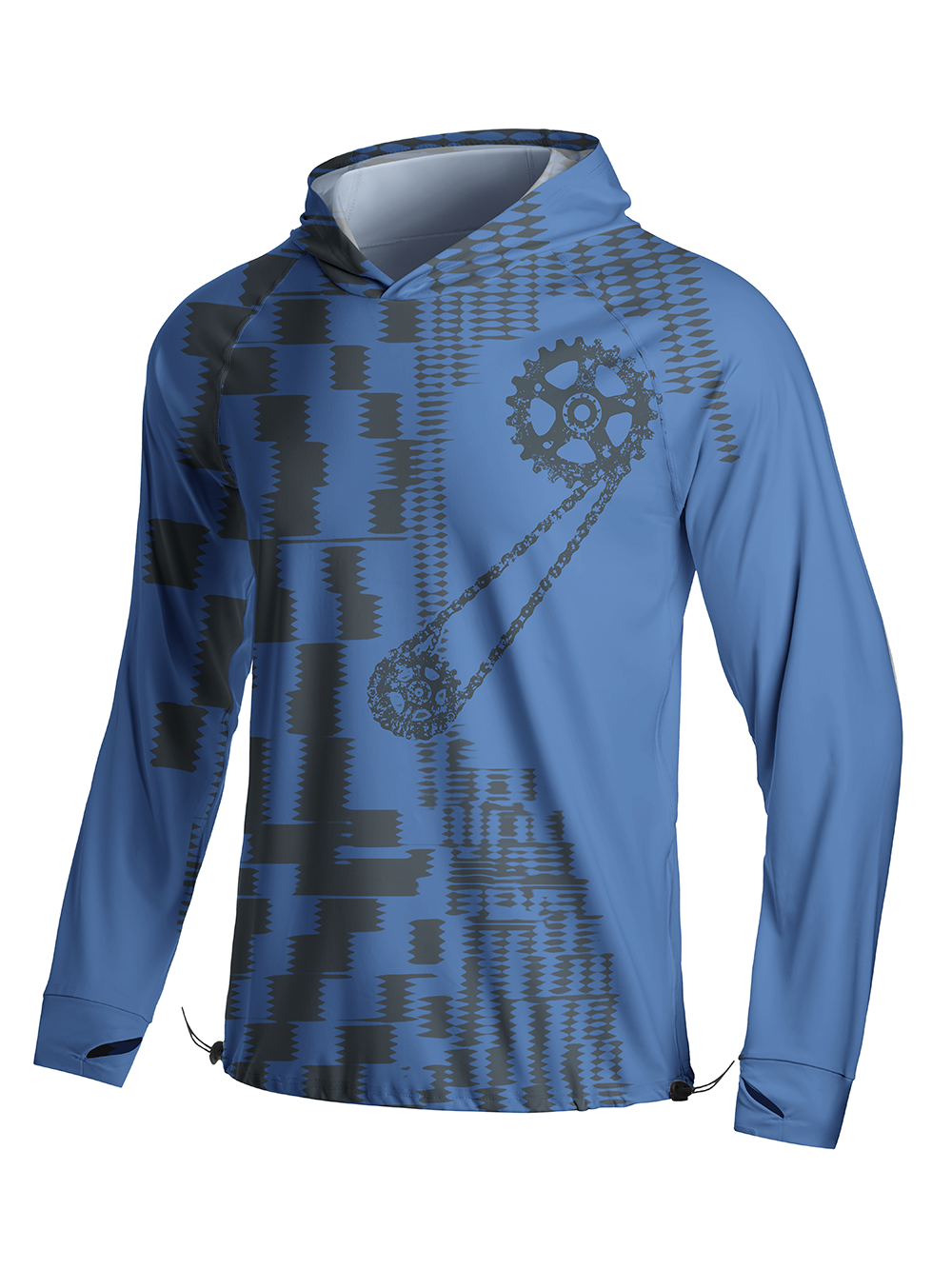 Orionride Corrugated Parts Long Sleeve Cycling Hoodie Shirt