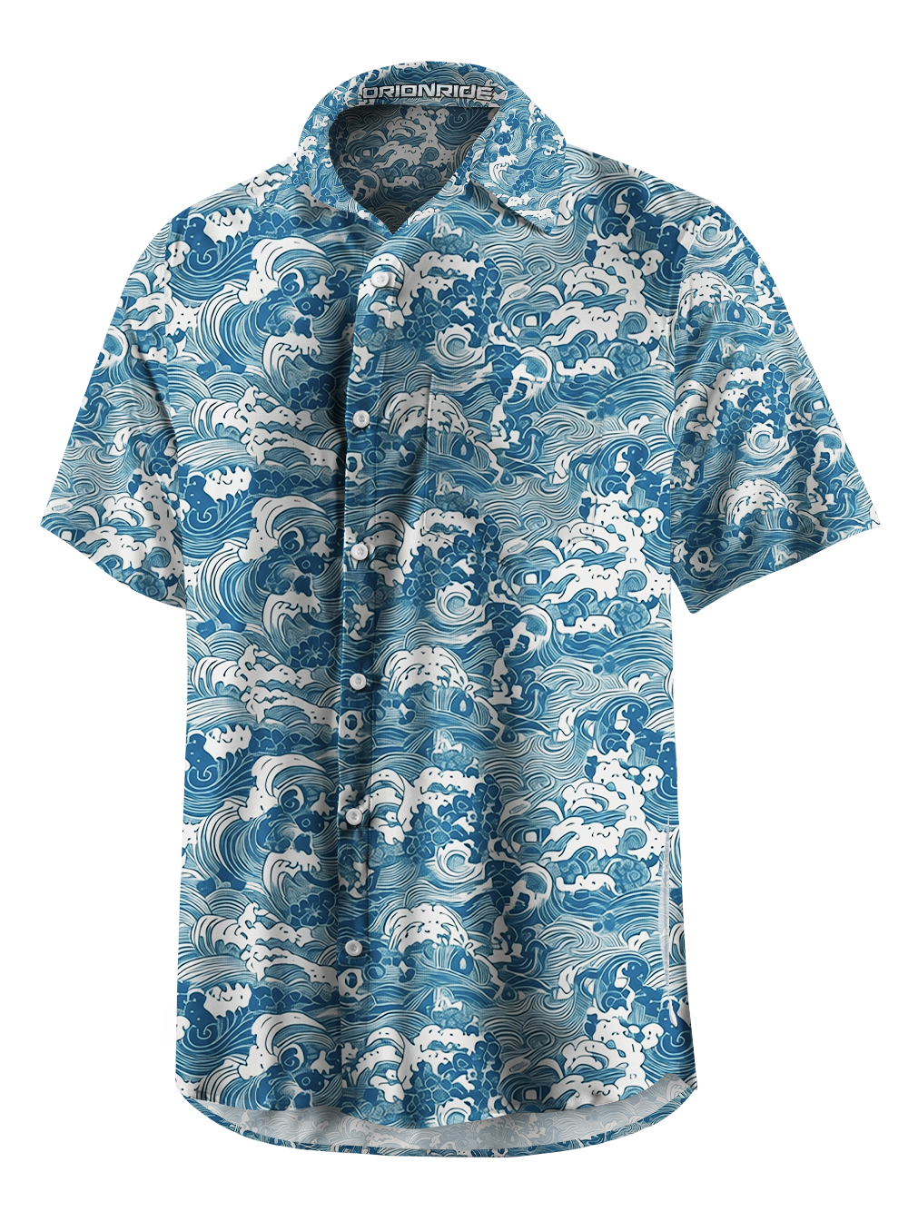 Orionride Sea Waves Zipper Pockets Ultra Lightweight Short Sleeves Gravel Shirt