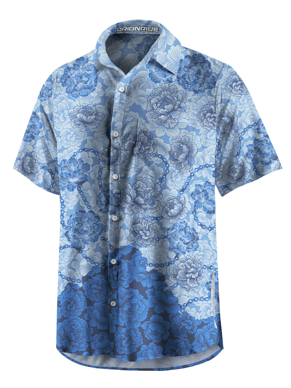 Orionride Peony Chain Zipper Pockets Ultra Lightweight Short Sleeves Gravel Shirt