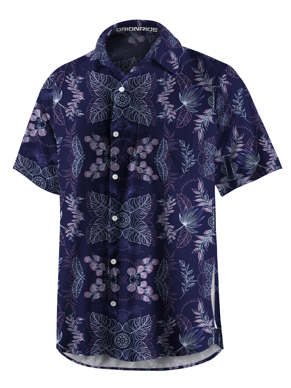 Orionride Gears In Flowers Zipper Pockets Ultra Lightweight Short Sleeves Gravel Shirt