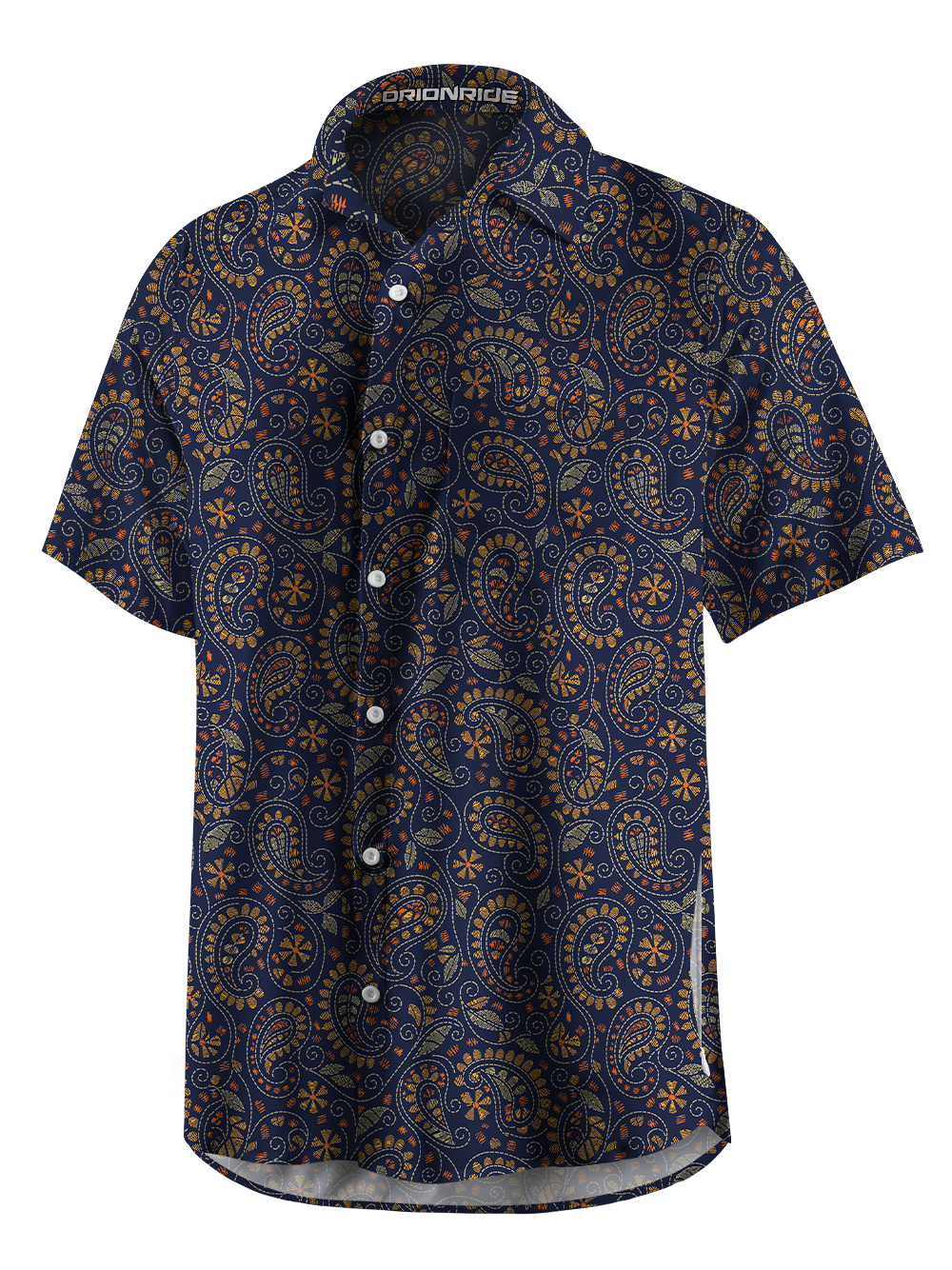 Orionride Paisley Night Zipper Pockets Ultra Lightweight Short Sleeves Gravel Shirt