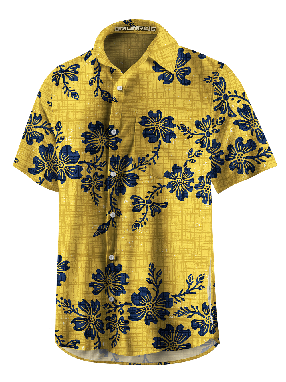 Orionride Yellow Vines Zipper Pockets Ultra Lightweight Short Sleeves Gravel Shirt
