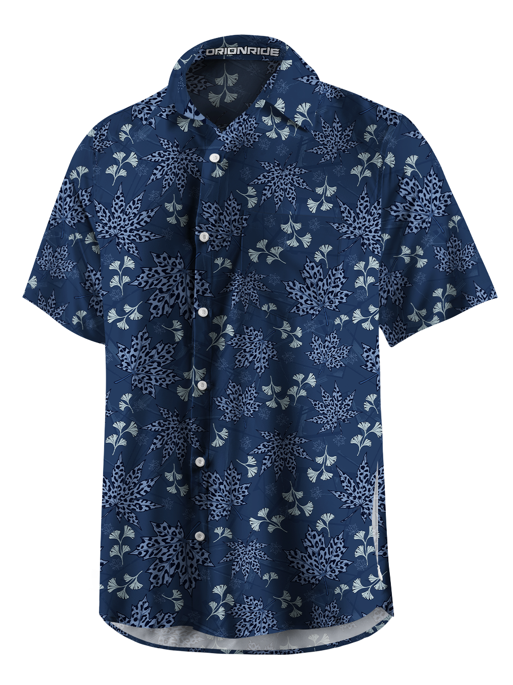 Orionride Leaf Pattern Zipper Pockets Ultra Lightweight Short Sleeves Gravel Shirt