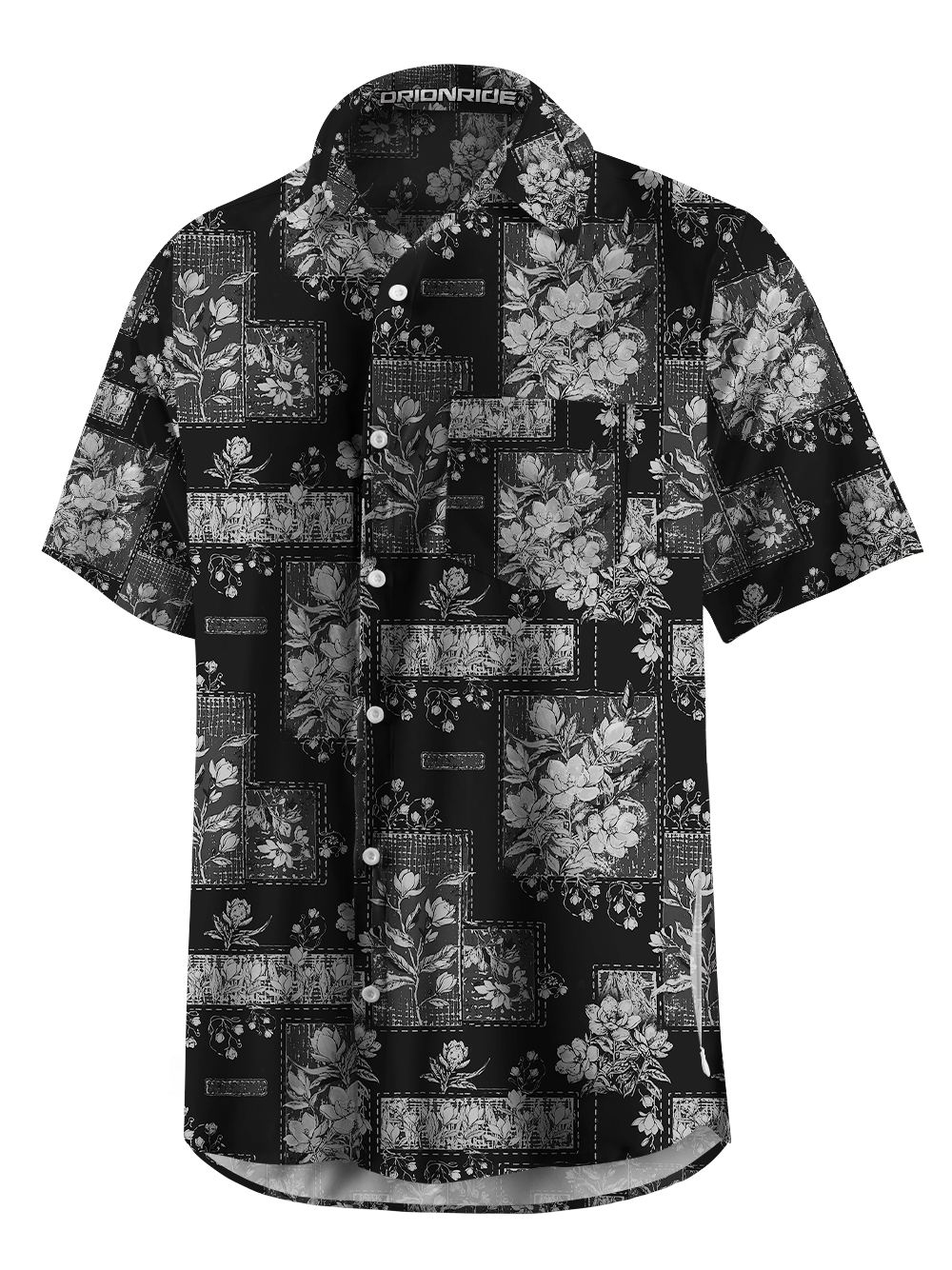 Orionride Flower Arrangement Zipper Pockets Ultra Lightweight Short Sleeves Gravel Shirt