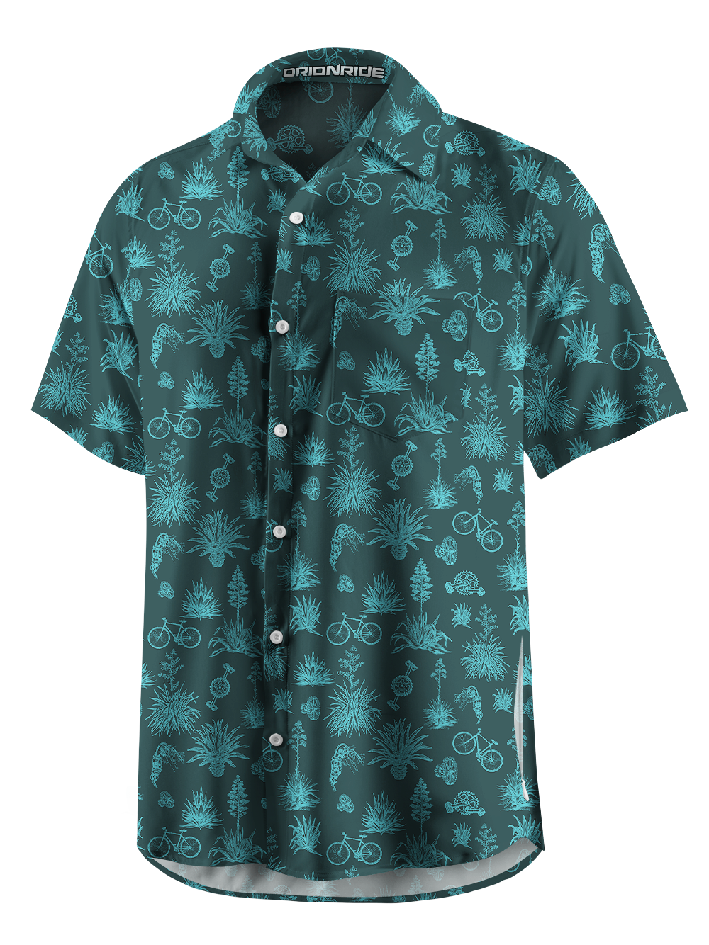 Orionride Agave Plant Zipper Pockets Ultra Lightweight Short Sleeves Gravel Shirt