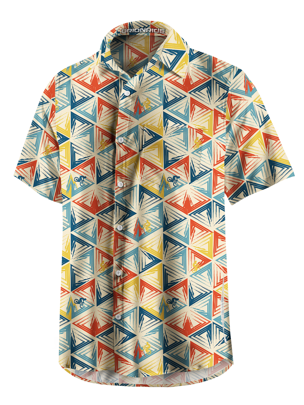 Orionride Rhombic Lattice Zipper Pockets Ultra Lightweight Short Sleeves Gravel Shirt