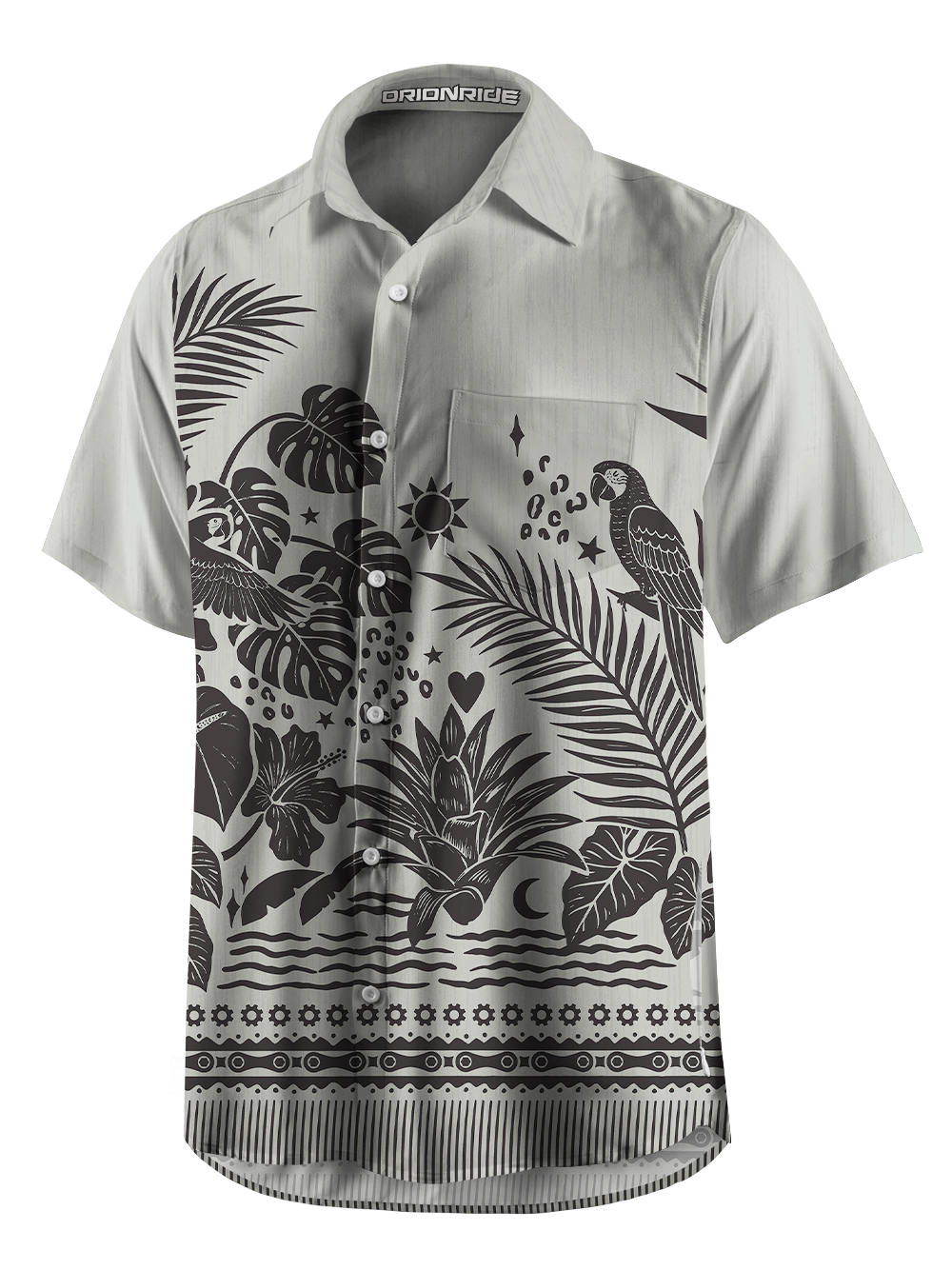 Orionride Tidal Islands Zipper Pockets Ultra Lightweight Short Sleeves Gravel Shirt