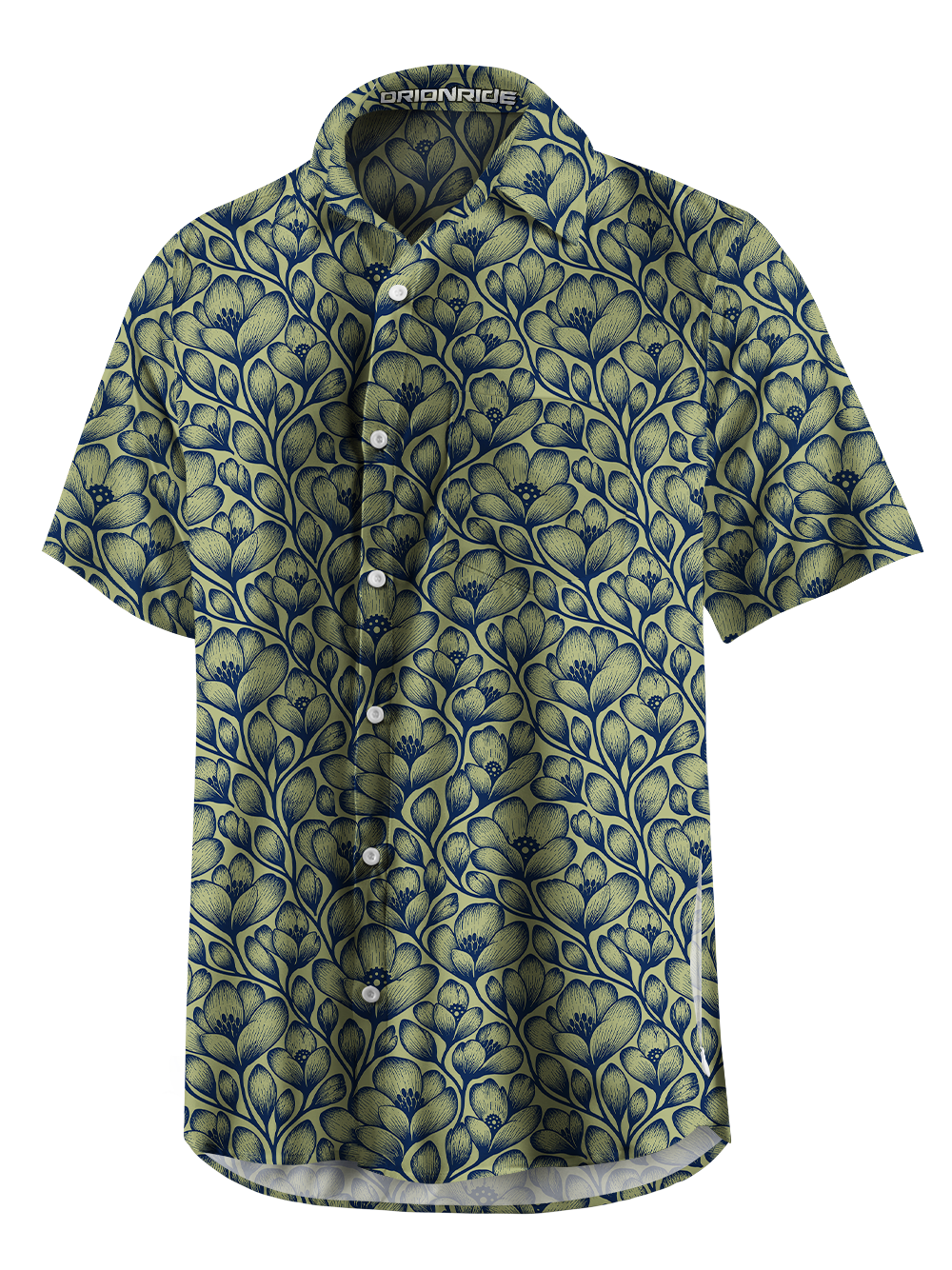 Orionride Flowers Line Zipper Pockets Ultra Lightweight Short Sleeves Gravel Shirt