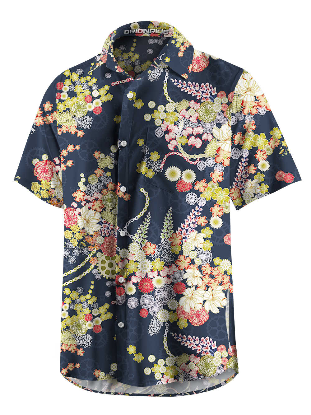 Orionride Blooming Gear Flower Zipper Pockets Ultra Lightweight Short Sleeves Gravel Shirt